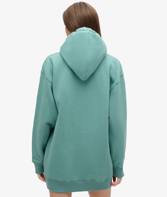 Luxe Metallic Logo Hooded Dress