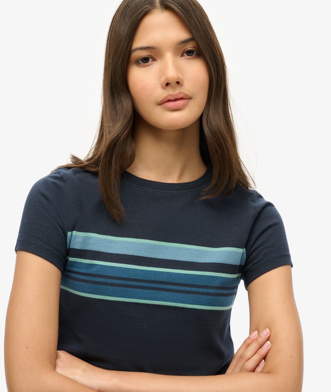 Vintage Stripe Crop T-Shirt
