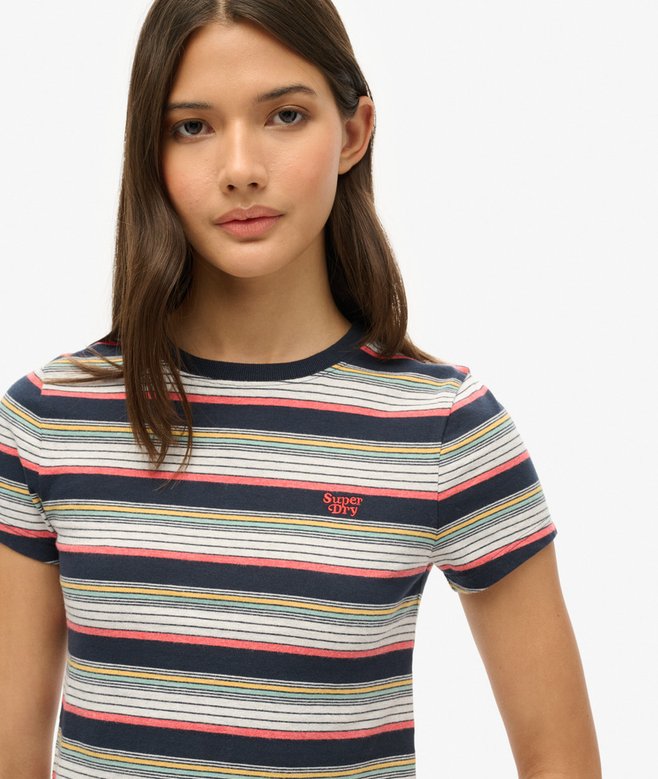 Vintage Stripe Crop T-Shirt