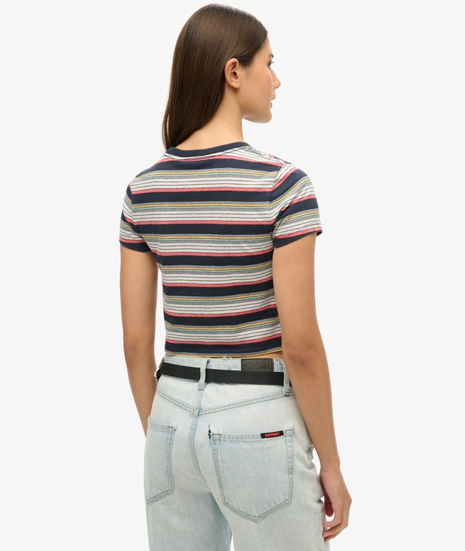 Vintage Stripe Crop T-Shirt