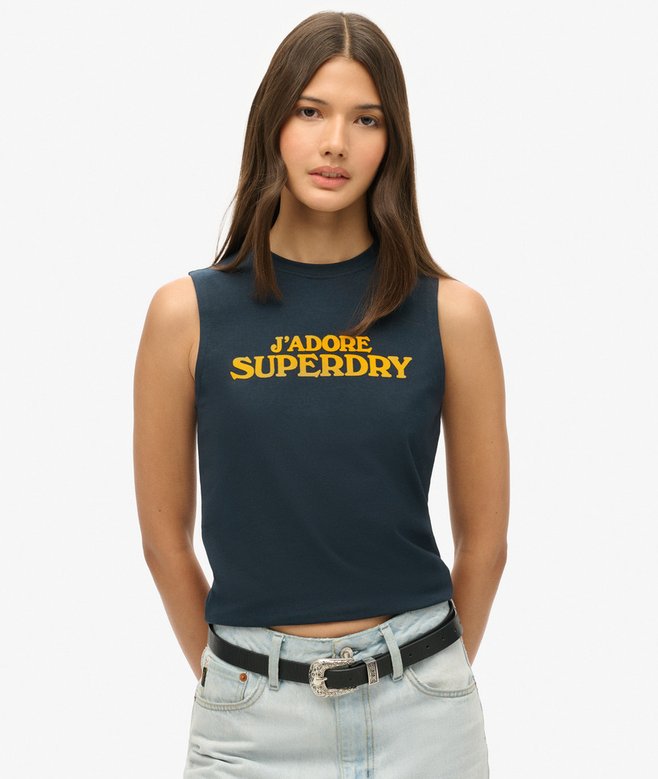 Sport Luxe Graphic Fitted Tank Top