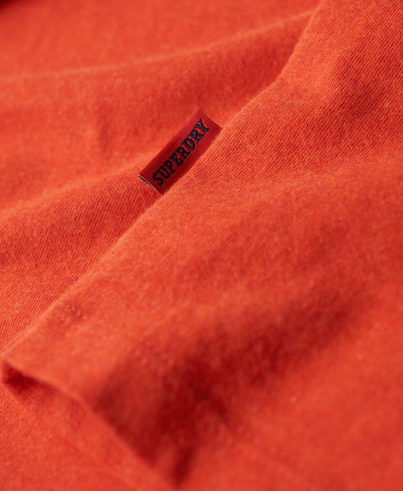 mens Organic Cotton Essential Logo T-Shirt in Bright Orange