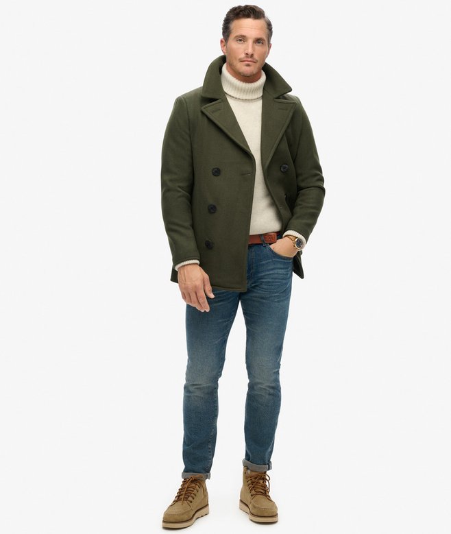 The Merchant Store - Wool Blend Pea Coat