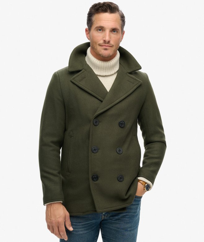The Merchant Store - Wool Blend Pea Coat