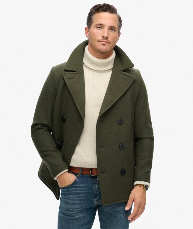 The Merchant Store - Wool Blend Pea Coat