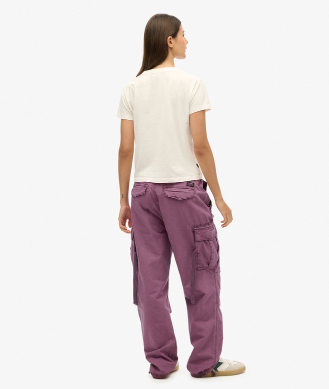 Low Rise Parachute Cargo Pants