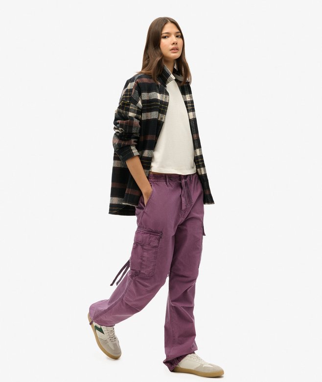 Low Rise Parachute Cargo Pants