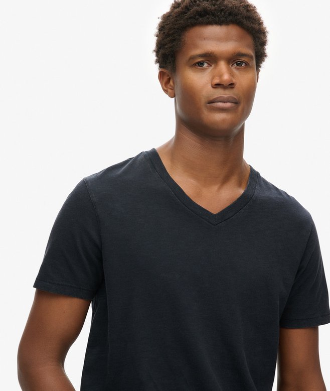 V-Neck Slub Short Sleeve T-Shirt
