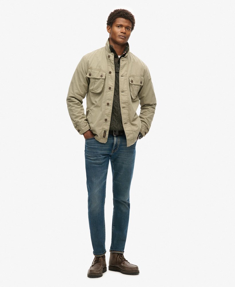 mens Military Overshirt Jacket in Light Khaki Green | Superdry CA-EN