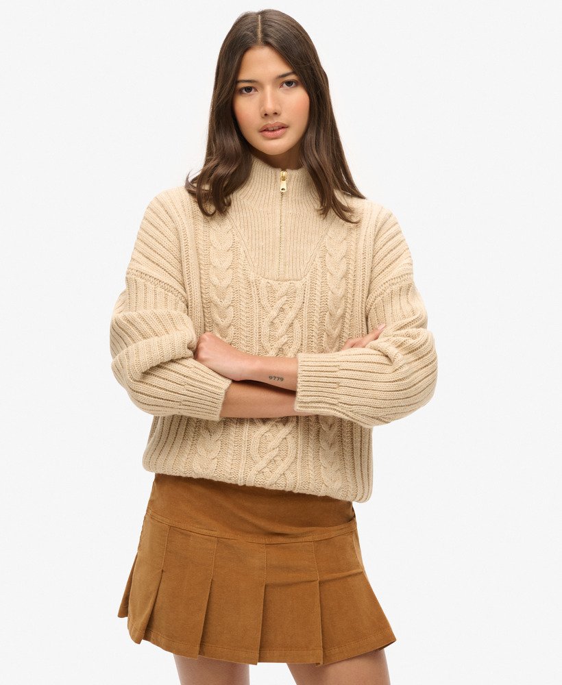 womens Vintage Cord Pleated Mini Skirt in Caramel Café | Superdry US