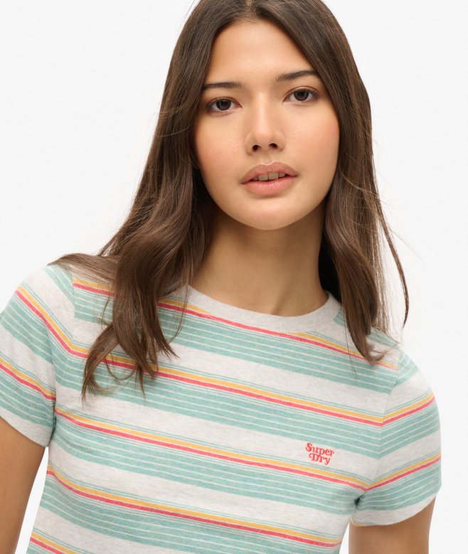 Vintage Stripe Crop T-Shirt
