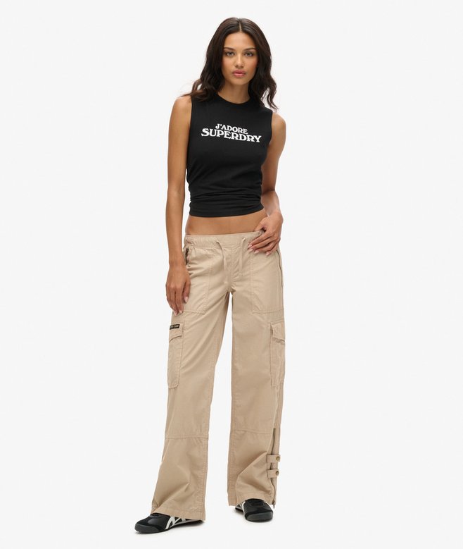 Low Rise Wide Leg Cargo Pants