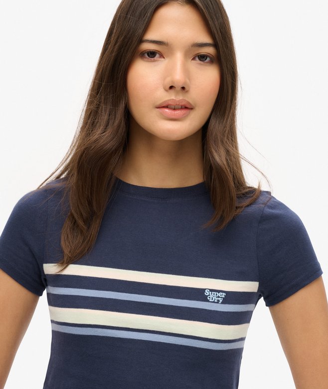 Vintage Stripe Crop T-Shirt