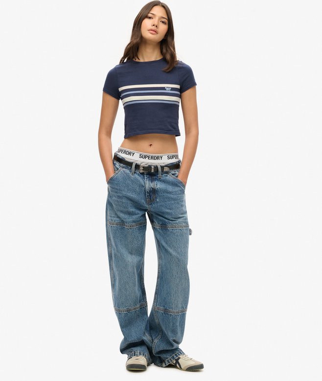 Vintage Stripe Crop T-Shirt