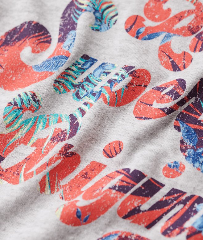 Floral Scripted Cap Sleeve T-Shirt