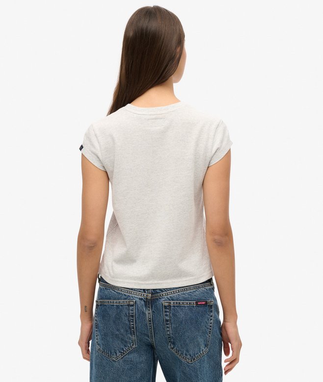 Floral Scripted Cap Sleeve T-Shirt
