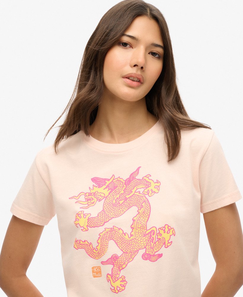Womens Superdry X Komodo Dragon Slim T Shirt In Pink Clay Superdry UK womens-superdry-x-komodo-dragon-slim-t-shirt-in-pink-clay-superdry-uk