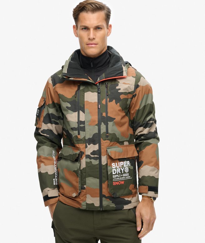 Jacket For Rescue mens Ski Ultimate Rescue Jacket in Troops Camo Green | Superdry UK