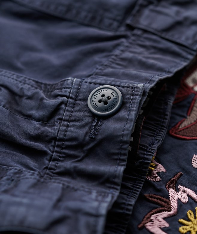 Low Rise Embroidered Cargo Pants