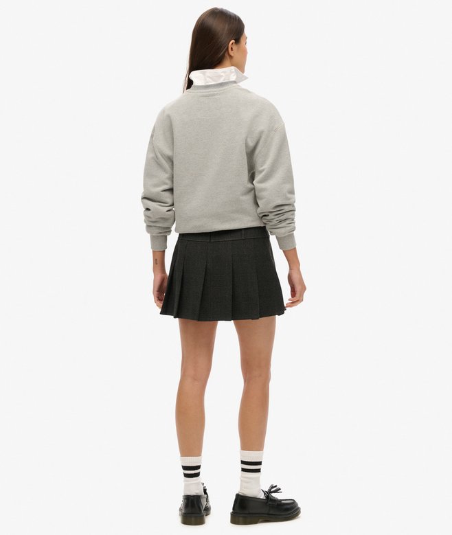 Low Rise Pleated Mini Skirt