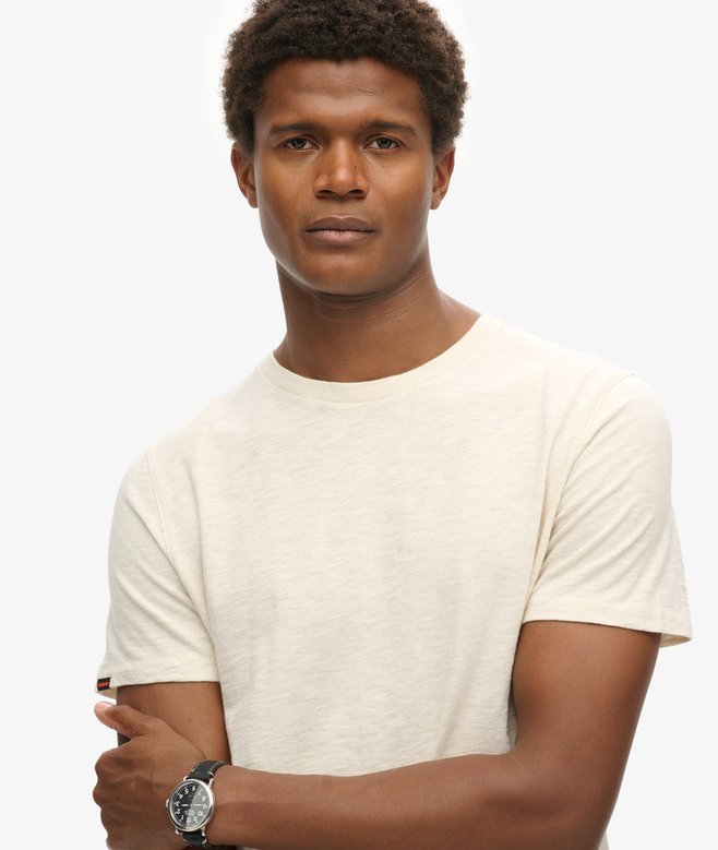 Crew Neck Slub Short Sleeved T-shirt