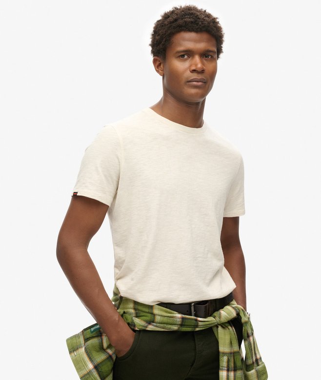 Crew Neck Slub Short Sleeved T-shirt