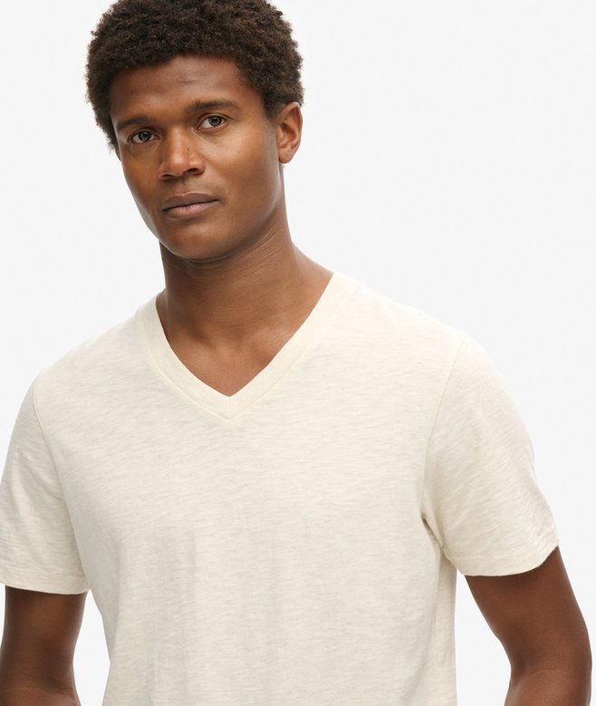 V-Neck Slub Short Sleeve T-Shirt