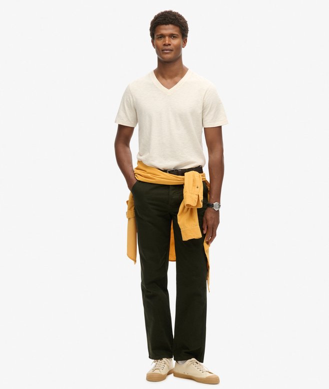 V-Neck Slub Short Sleeve T-Shirt