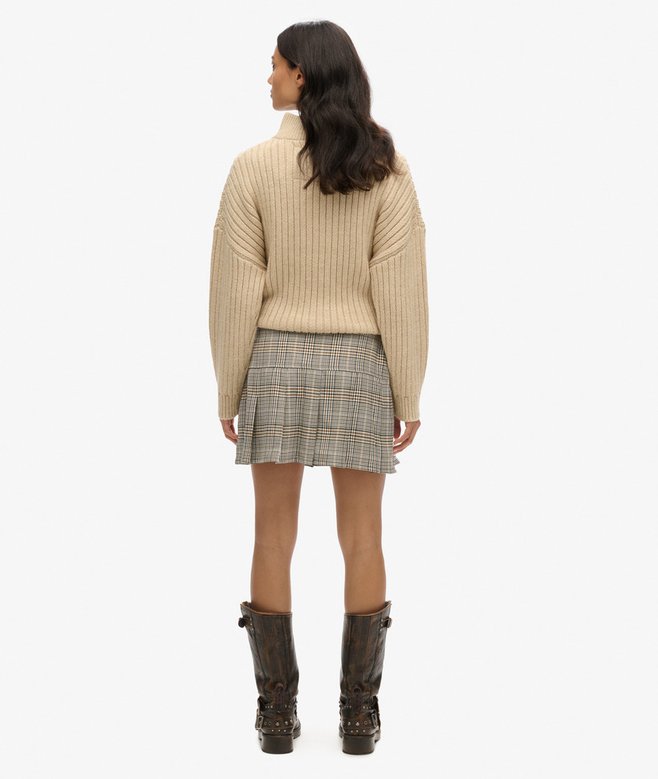Vintage Tweed Pleat Mini Skirt
