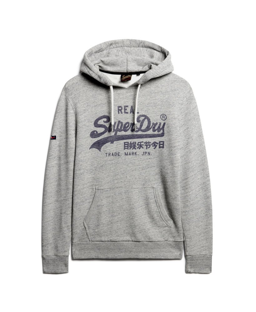 ★Golden ★ Vintage Logo Embroidered Hoodie Gray GUP021 Hooded sweatshirt in worn gray with embroidered vintage logo