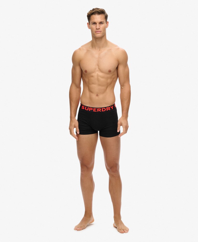 mens Boxer Triple Pack in Black/Bright Orange Marl/NOOs Grey Marl