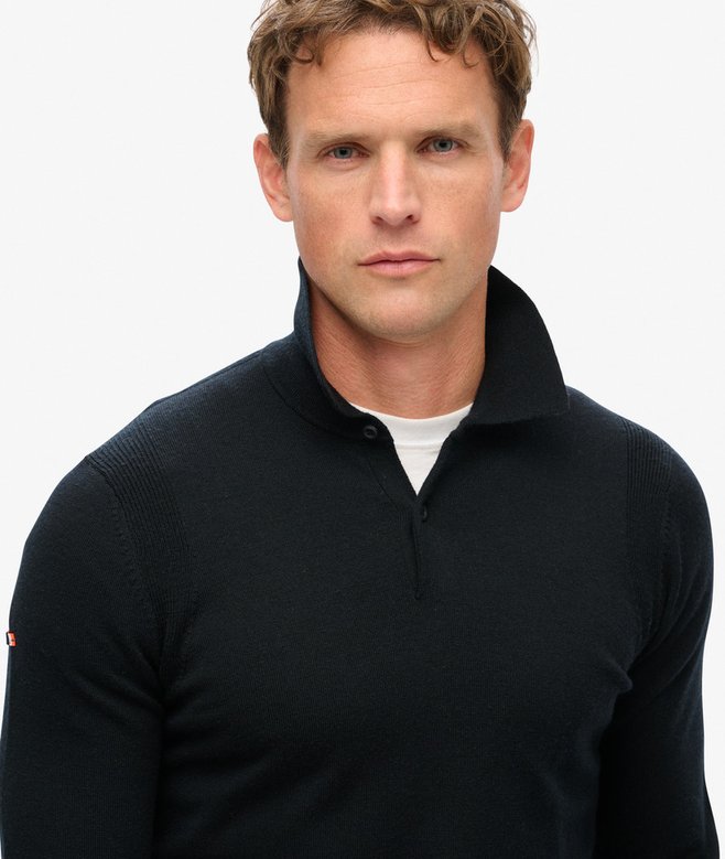 Merino Long Sleeve Polo Jumper
