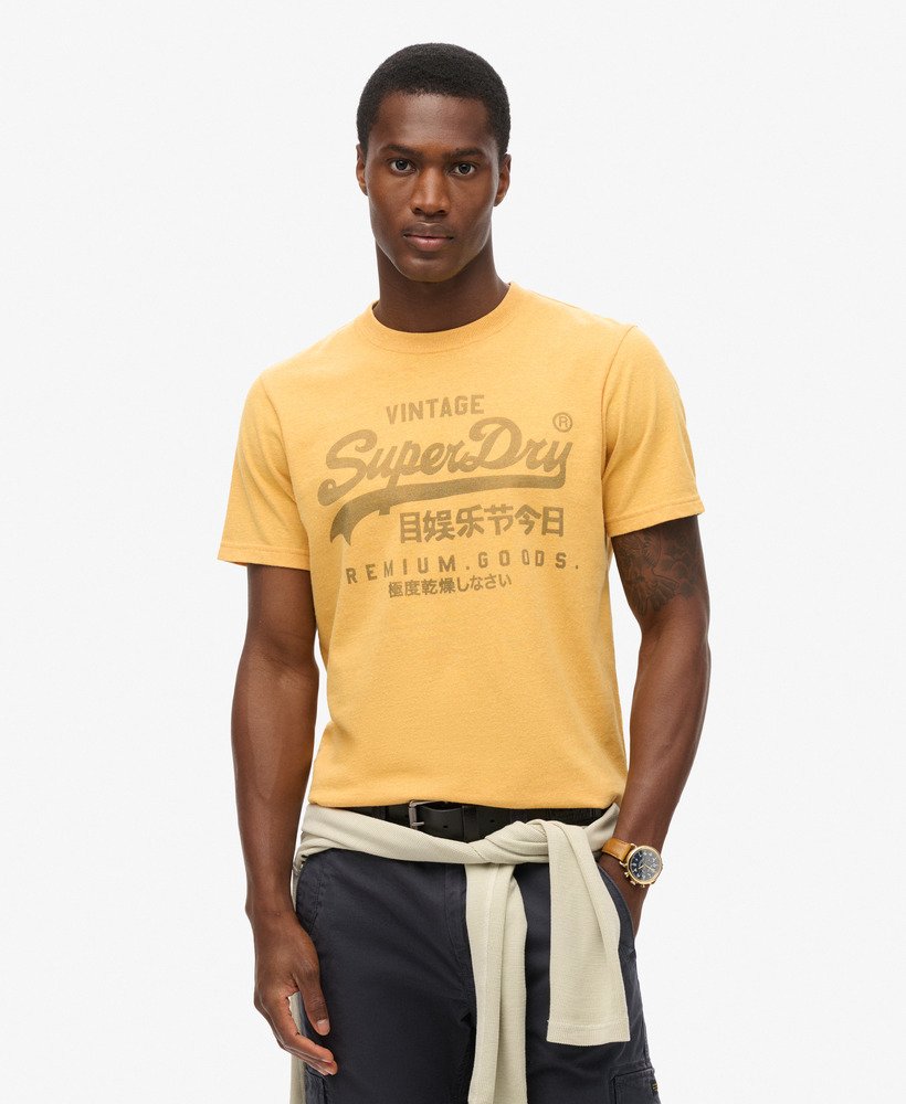 mens Classic Heritage T-Shirt in Amber Yellow Marl | Superdry IE