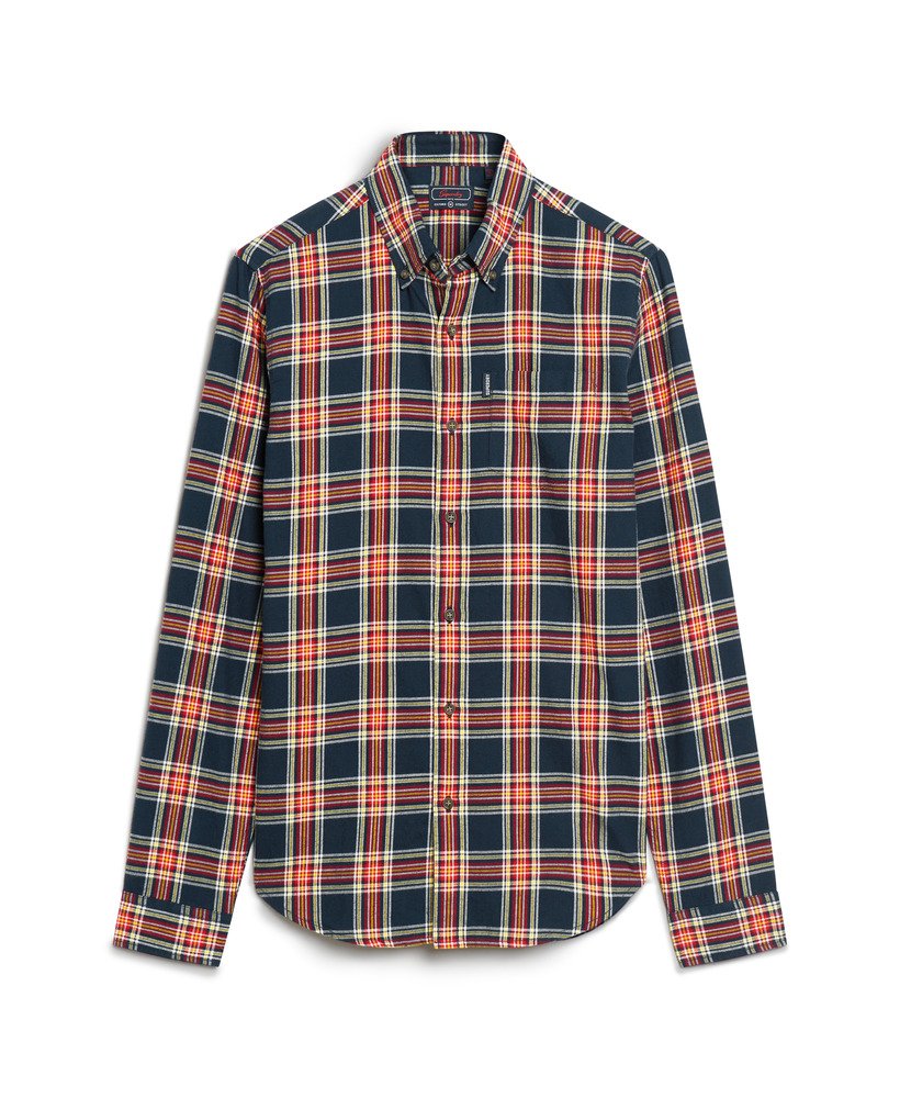 mens Organic Cotton Vintage Check Shirt in NAVY CHECK | Superdry US