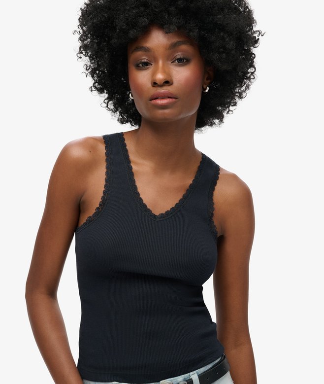 Athletic Essentials Lace Trim Vest Top