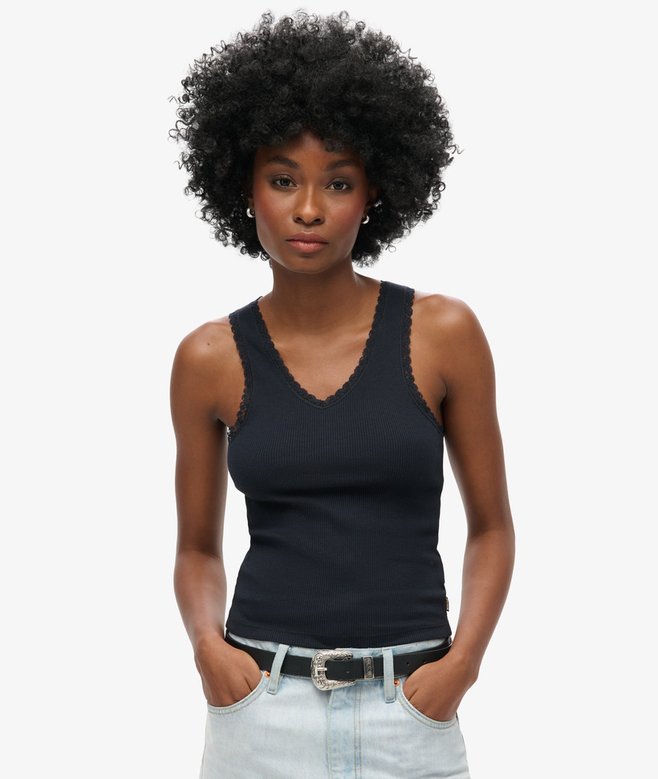 Athletic Essentials Lace Trim Vest Top