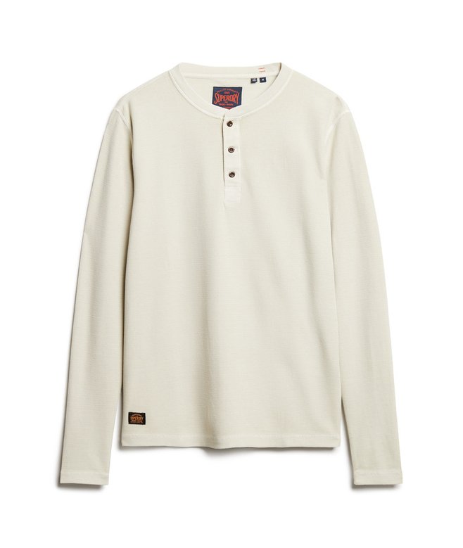 Waffle Long Sleeve Half Button Top