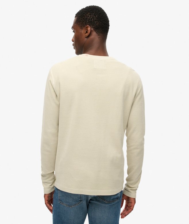Waffle Long Sleeve Half Button Top