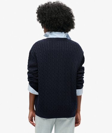 Oversized V Neck Cable Knit Jumper Image 4