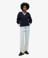 Oversized V Neck Cable Knit Jumper