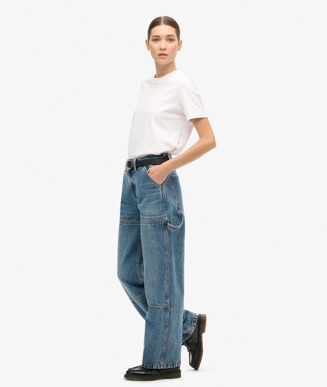 Mid Rise Denim Carpenter Jeans