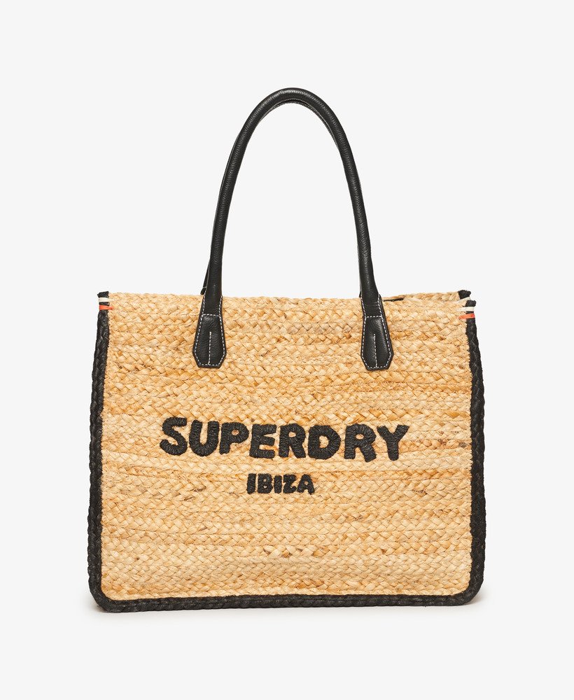 Plage RAFFIA BASKET バッグ　新品未使用タグ付き womens Raffia Luxe Tote Bag in Natural/Black | Superdry US