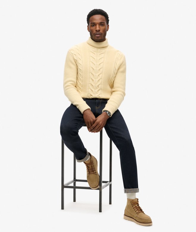 The Merchant Store - Cable Roll Neck Jumper