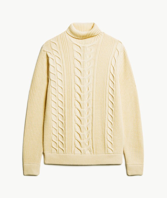 The Merchant Store - Cable Roll Neck Jumper
