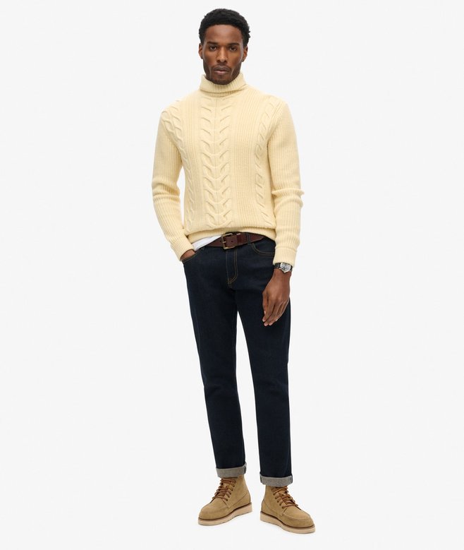 The Merchant Store - Cable Roll Neck Jumper