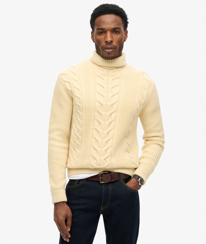 The Merchant Store - Cable Roll Neck Jumper