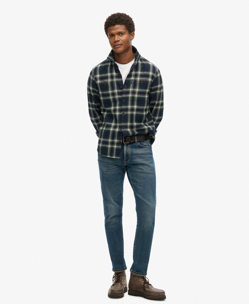 mens Vintage Check Overshirt in LABREA OMBRE NAVY | Superdry CA-EN