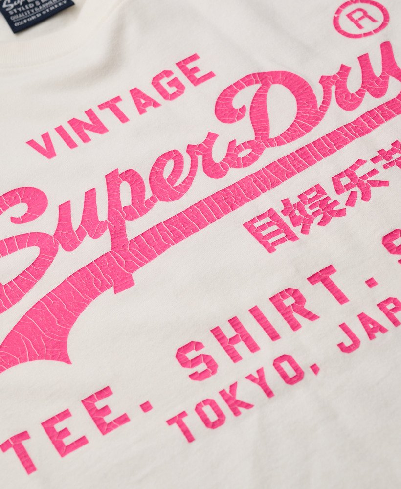 mens Neon Vintage Logo Graphic T-Shirt in ECRU | Superdry US
