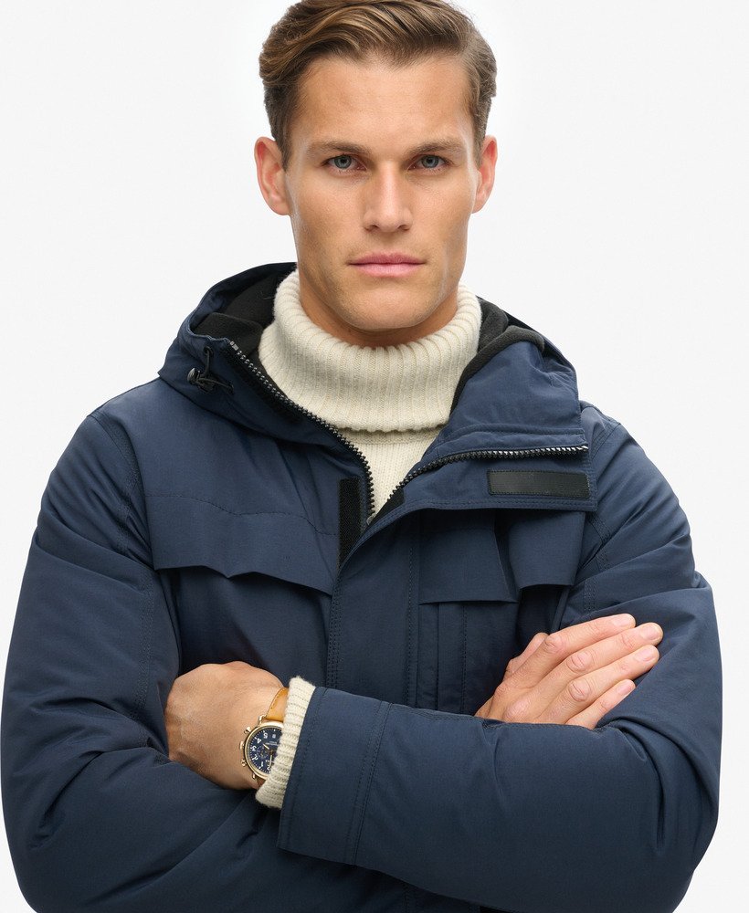 mens Surplus Hooded Parka in Nordic Chrome Navy | Superdry US