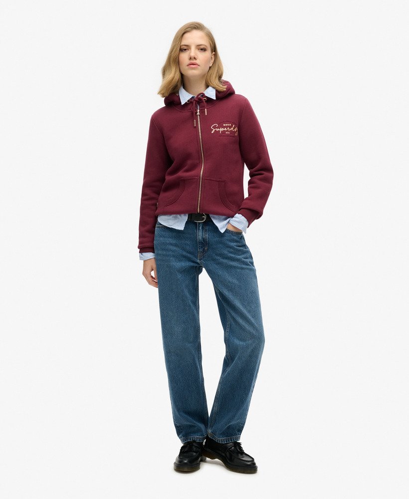 Sweat à Capuche Femme Superdry – Blanc, Coton Mélangé, Taille S (UK10)